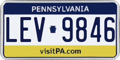PA license plate LEV9846