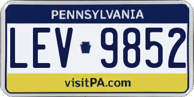 PA license plate LEV9852