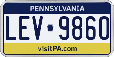 PA license plate LEV9860