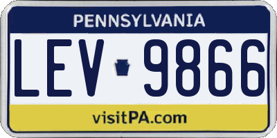 PA license plate LEV9866