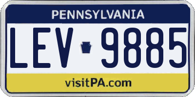PA license plate LEV9885