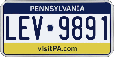 PA license plate LEV9891