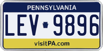 PA license plate LEV9896