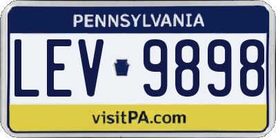 PA license plate LEV9898