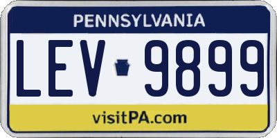 PA license plate LEV9899