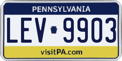 PA license plate LEV9903