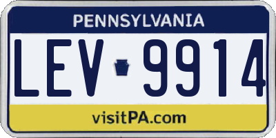 PA license plate LEV9914