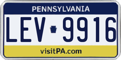 PA license plate LEV9916