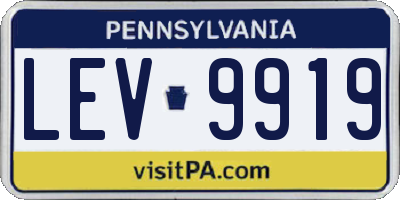 PA license plate LEV9919
