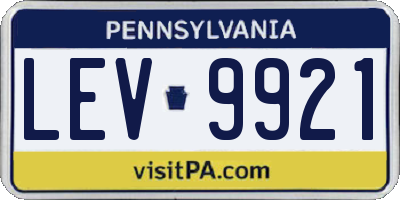 PA license plate LEV9921