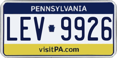 PA license plate LEV9926