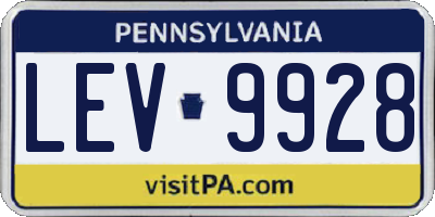 PA license plate LEV9928