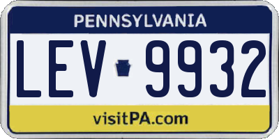 PA license plate LEV9932