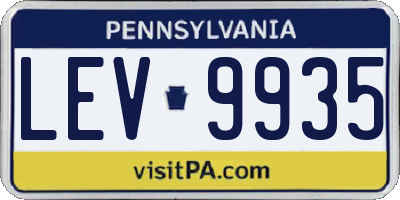 PA license plate LEV9935