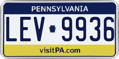 PA license plate LEV9936