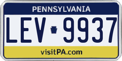 PA license plate LEV9937