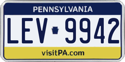 PA license plate LEV9942