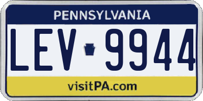 PA license plate LEV9944