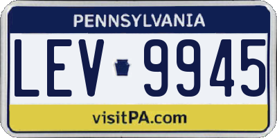 PA license plate LEV9945