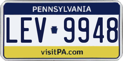 PA license plate LEV9948