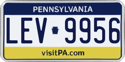 PA license plate LEV9956
