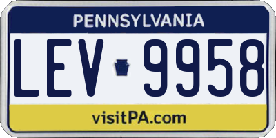 PA license plate LEV9958