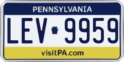 PA license plate LEV9959