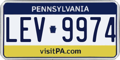 PA license plate LEV9974