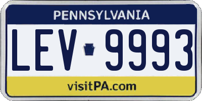 PA license plate LEV9993
