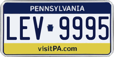 PA license plate LEV9995