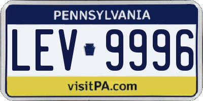 PA license plate LEV9996