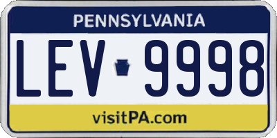 PA license plate LEV9998