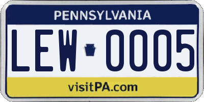 PA license plate LEW0005
