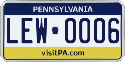 PA license plate LEW0006