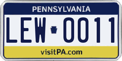 PA license plate LEW0011