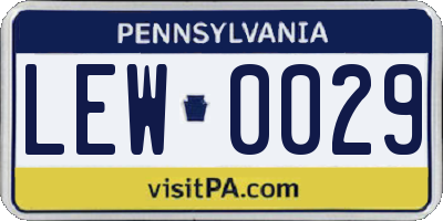 PA license plate LEW0029