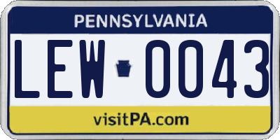PA license plate LEW0043