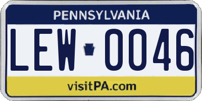 PA license plate LEW0046