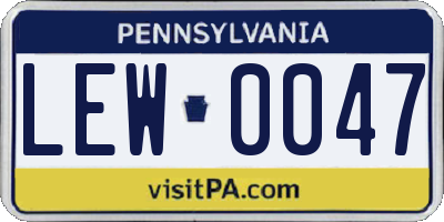 PA license plate LEW0047