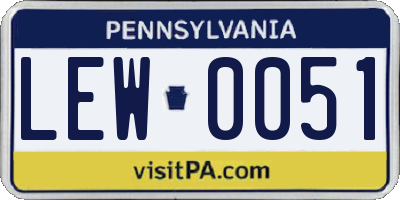 PA license plate LEW0051