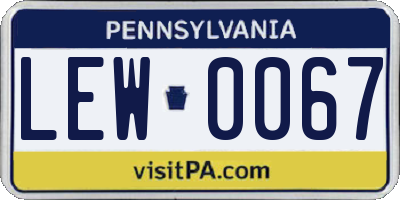 PA license plate LEW0067