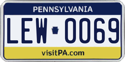 PA license plate LEW0069