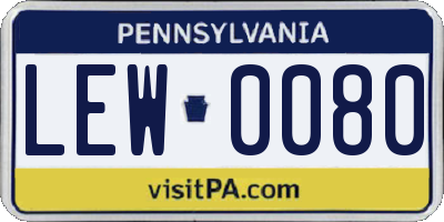 PA license plate LEW0080