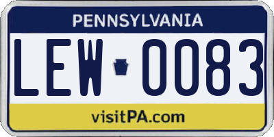 PA license plate LEW0083