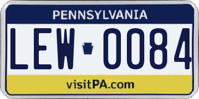 PA license plate LEW0084