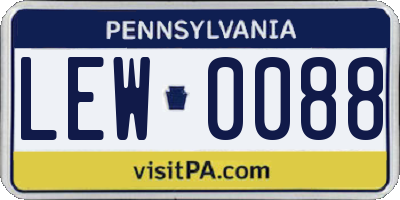 PA license plate LEW0088