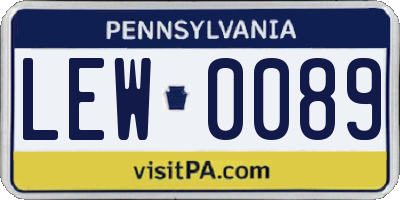 PA license plate LEW0089