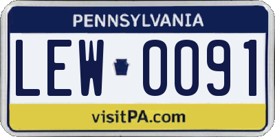 PA license plate LEW0091