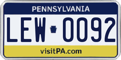 PA license plate LEW0092