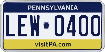 PA license plate LEW0400